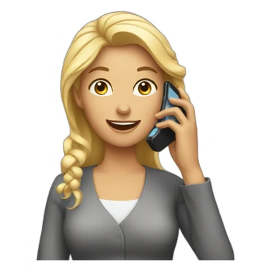 Woman talking on cell phone sticker