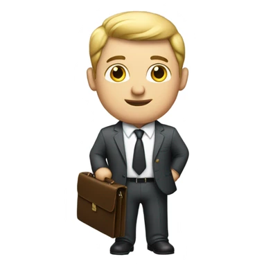 White Business man holding briefcase  sticker