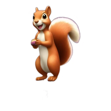 the squirrel stands on the prize podium taking first place sticker