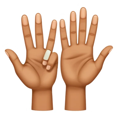 pair of hands with two fingers extended sticker