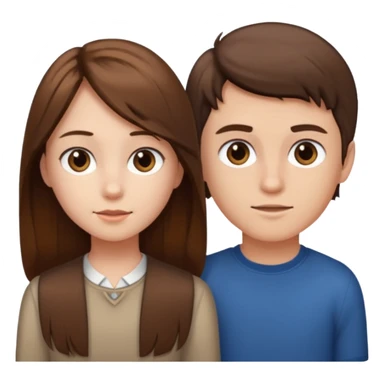 a girl and the boy behind her sticker