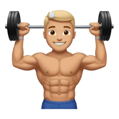 glorious gentlemen moustache lifting heavy weights and smiling sticker