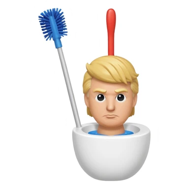 a donald trump toilet brush sticker