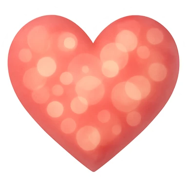 heart with a soft bokeh overlay, digital illustration style, no background sticker