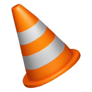Single orange safety cone sticker