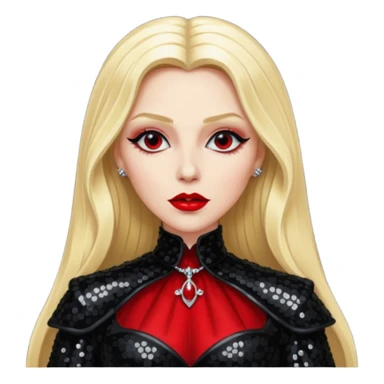 Countess Dracula with long blonde hair, black sequin outfit  sticker