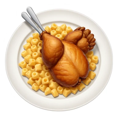 drumstick chicken with mac and cheese on the side on a plate sticker