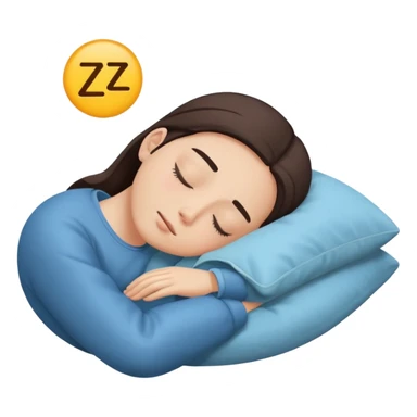 person on back with sleep symbol Zzz sticker