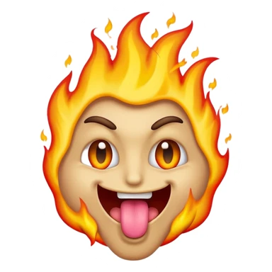 a samsung-style emoji of a basic face with dollar sign eyes sticking out a flaming tongue sticker