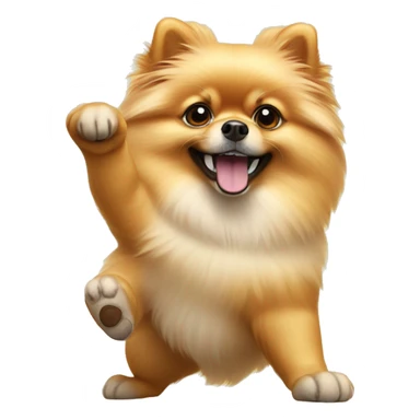 Pomeranian doing hang loose sticker