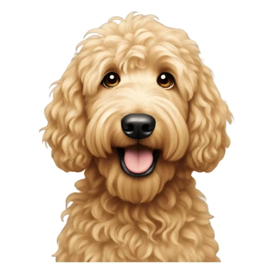 A golden doodle with long blonde hair  sticker