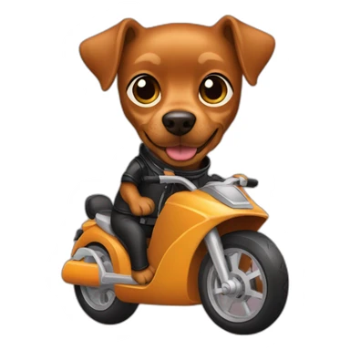 caramel-color-pinscher-dog-driving-a-motorcycle sticker