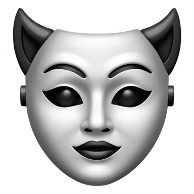 Create this emoji : 🎭 but in White and black and gray sticker