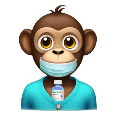 monkey with vaccine sticker