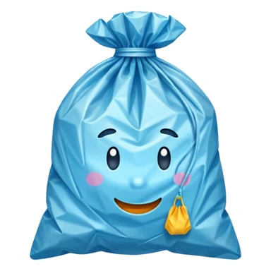 a plastic polythene bag in a simple vector style sticker