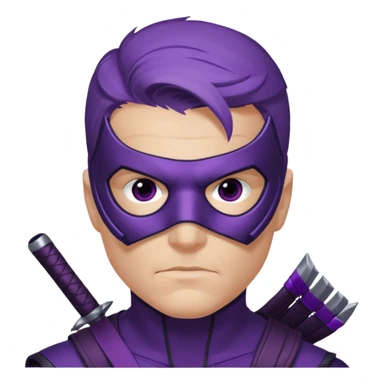 hawkeye marvel superhero with iconic purple mask headshot sticker