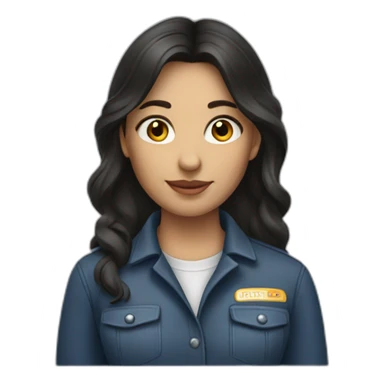 Truck driver girl with dark hair sticker
