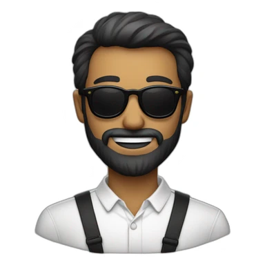 Homme chauve avec une barbe noir et des lunettes de soleil sticker