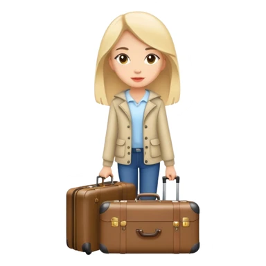 girl with luggage sticker