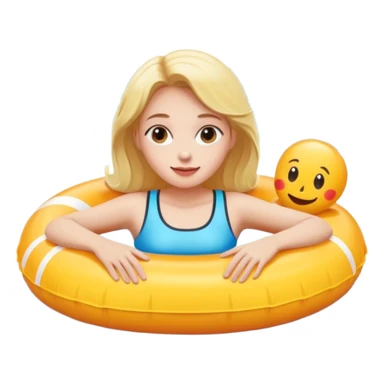 Woman floating in a floatie at the lake sticker