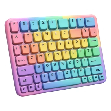 Pastel rainbow keyboard sticker
