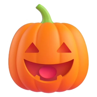 pumpkin, soft shading, rounded, playful look, 3D emoji style sticker