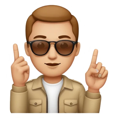 face with Middle finger and sunglasses  sticker