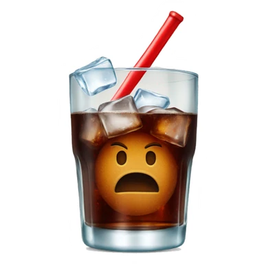 coke in glass with ice cubes sticker
