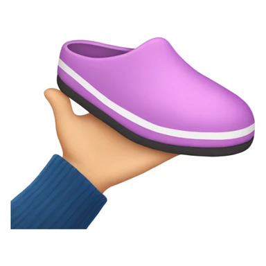 Person holding a slipper sticker