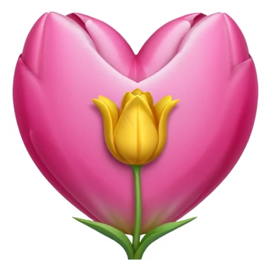 Corazón rosa y tulipán rosa sticker