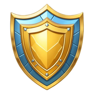 fantasy magic golden shield low poly sticker