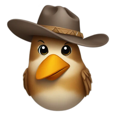 bird with a cowboy hat sticker