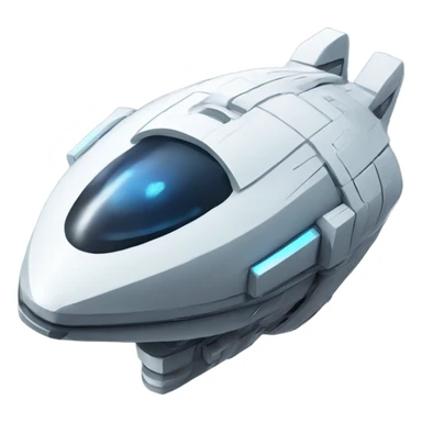A clean minimal futuristic spaceship sticker