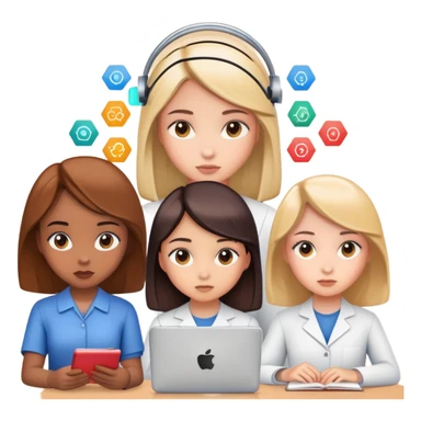 tribu de niñas en inteligencia artificial sticker