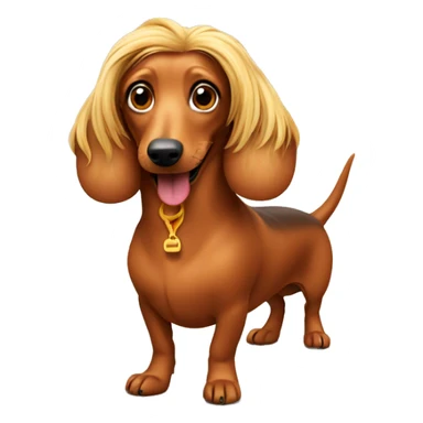 Long haired dachshund in hot dog costume  sticker