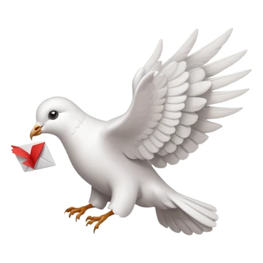 a dove flies with a letter in its paws sticker