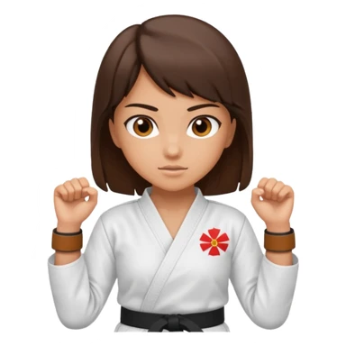 Karate Brunette girl whit brown or black belt sticker