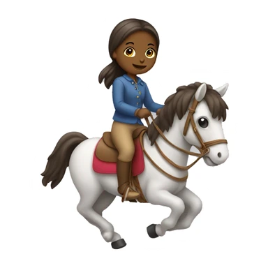 Girl riding a hobby horse sticker