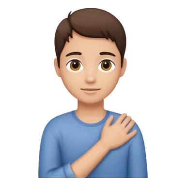 A Hand on placed on another persons shoulder zoomed in but you only see the one person and the hand on the shoulder which is coming from behind them like holding their shoulder  sticker