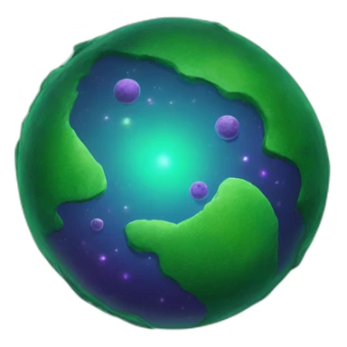 green planet with purple ring system sticker