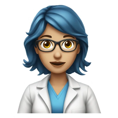 Brunette scientist woman Blue eyes sticker
