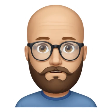 Homme chauve barbe et lunettes  sticker