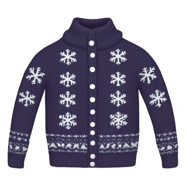 Knit sweater with snowflakes design sticker