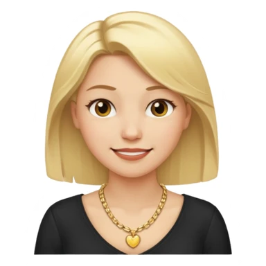 Female with Gold Necklace, fair skin,blonde hair, different expressions. sticker
