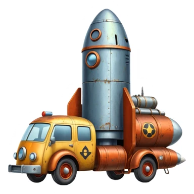 Heroic SuperBug Ron’s exterminator superminator antique rocket-powered tall robot moving van (motto: Bombing creepy bugs is fun) sticker