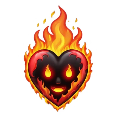 Black Heart on fire sticker