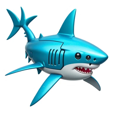 glitter mech shark cian cyberpunk sticker