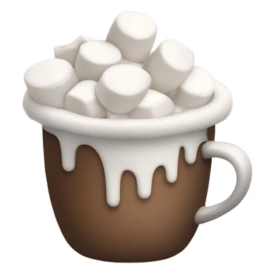 White cup of hot cocoa with marshmallows sticker