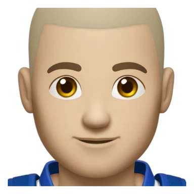 young man brazilian jiu jitsu shaved head white-belt sticker