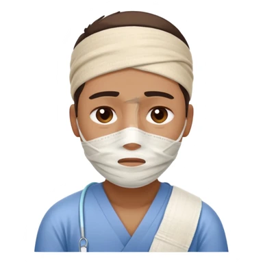 injured hospital patient taking care of himself sticker